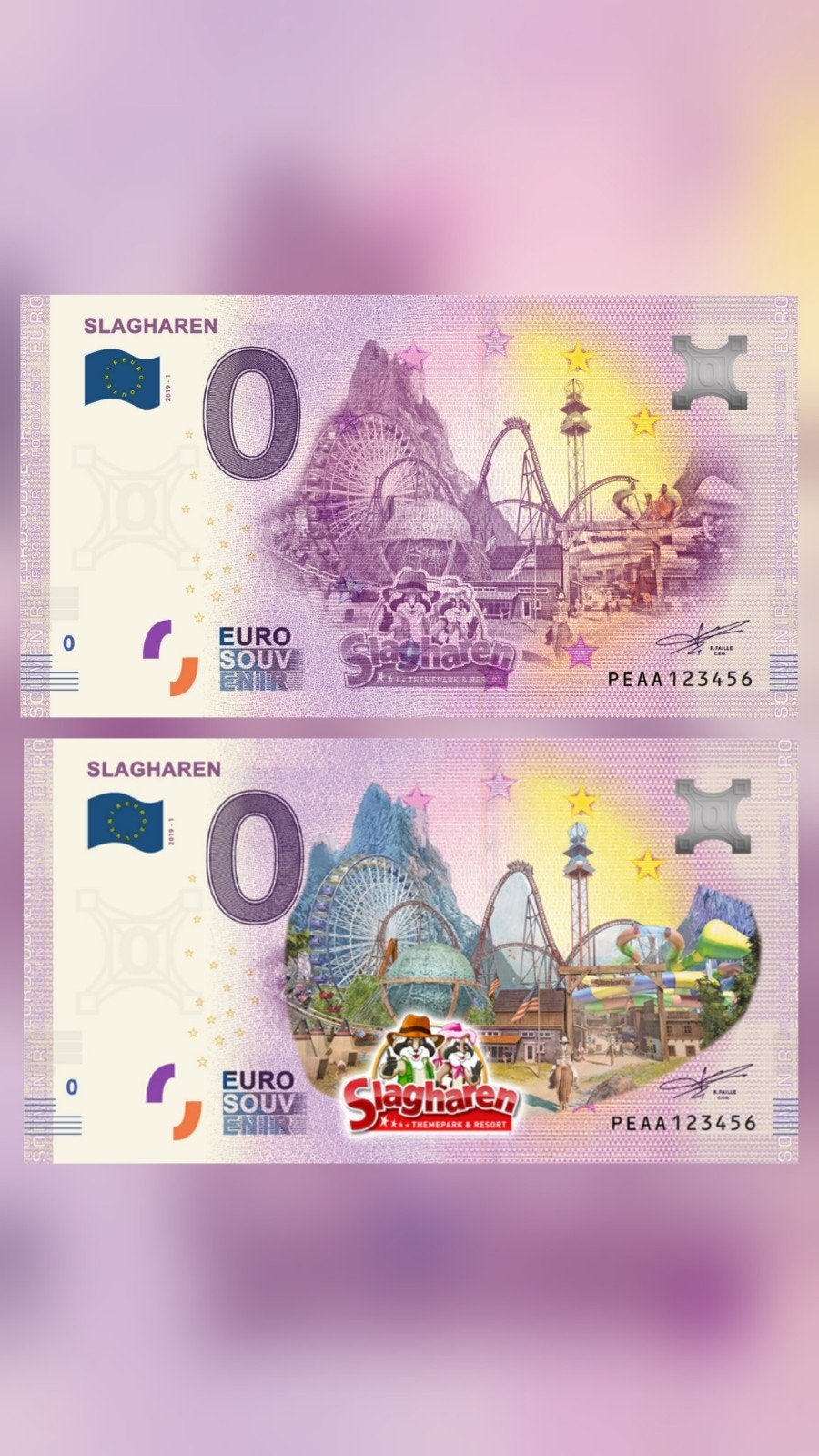 2x 0 Euro biljetten Slagharen 2019, Ophalen of Verzenden, Overige landen