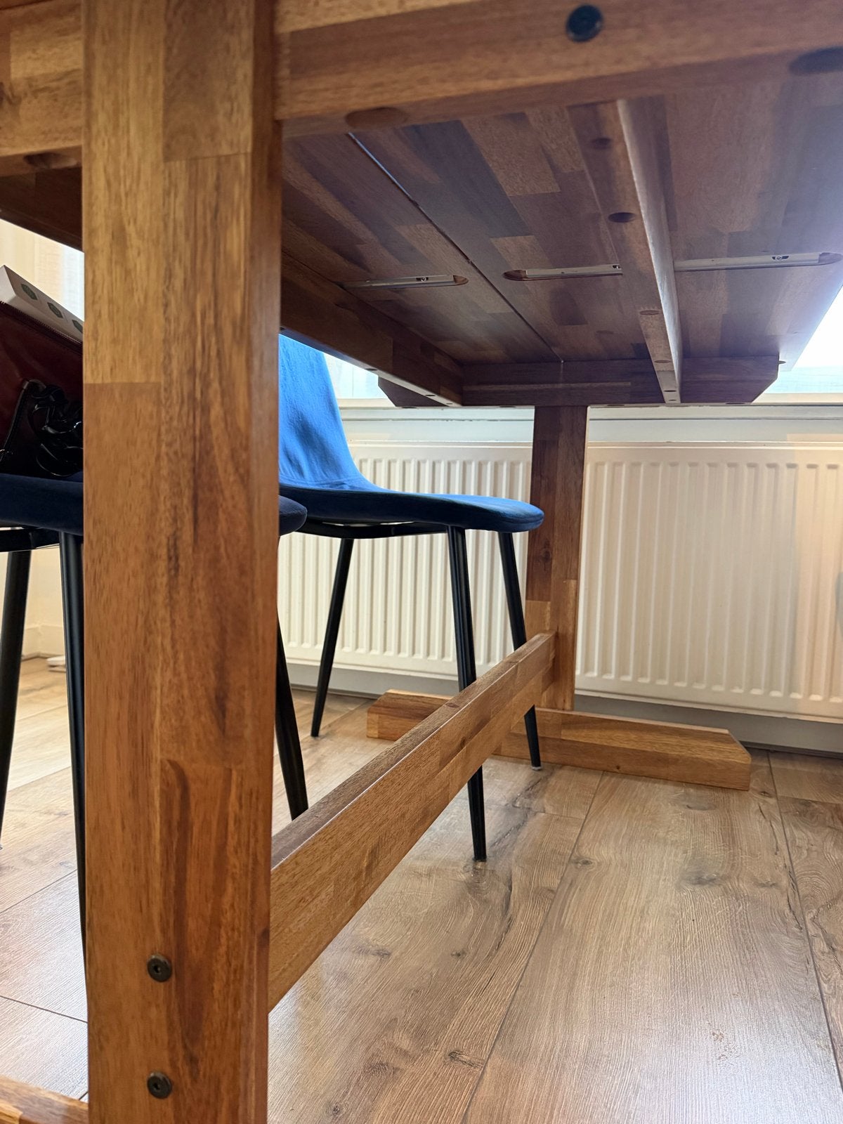 Massief houten eettafel NACKANÄS, Ophalen, Gebruikt, 100 tot 150 cm, 50 tot 100 cm