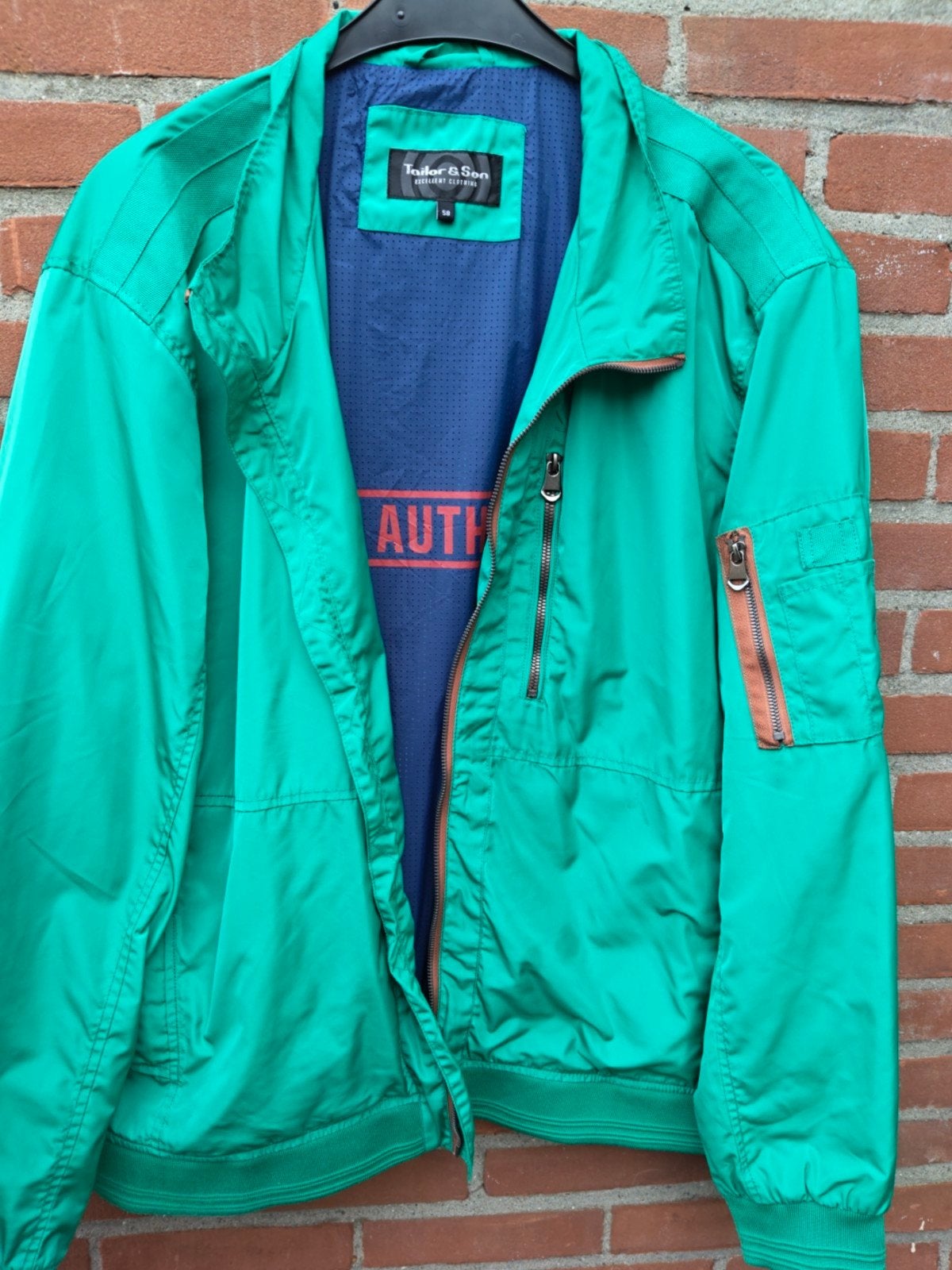 Tailor & Son Groen windjack Maat 58, Kleding | Heren, Tailor & Son, Ophalen of Verzenden, Zo goed als nieuw, Jasje of Colbert