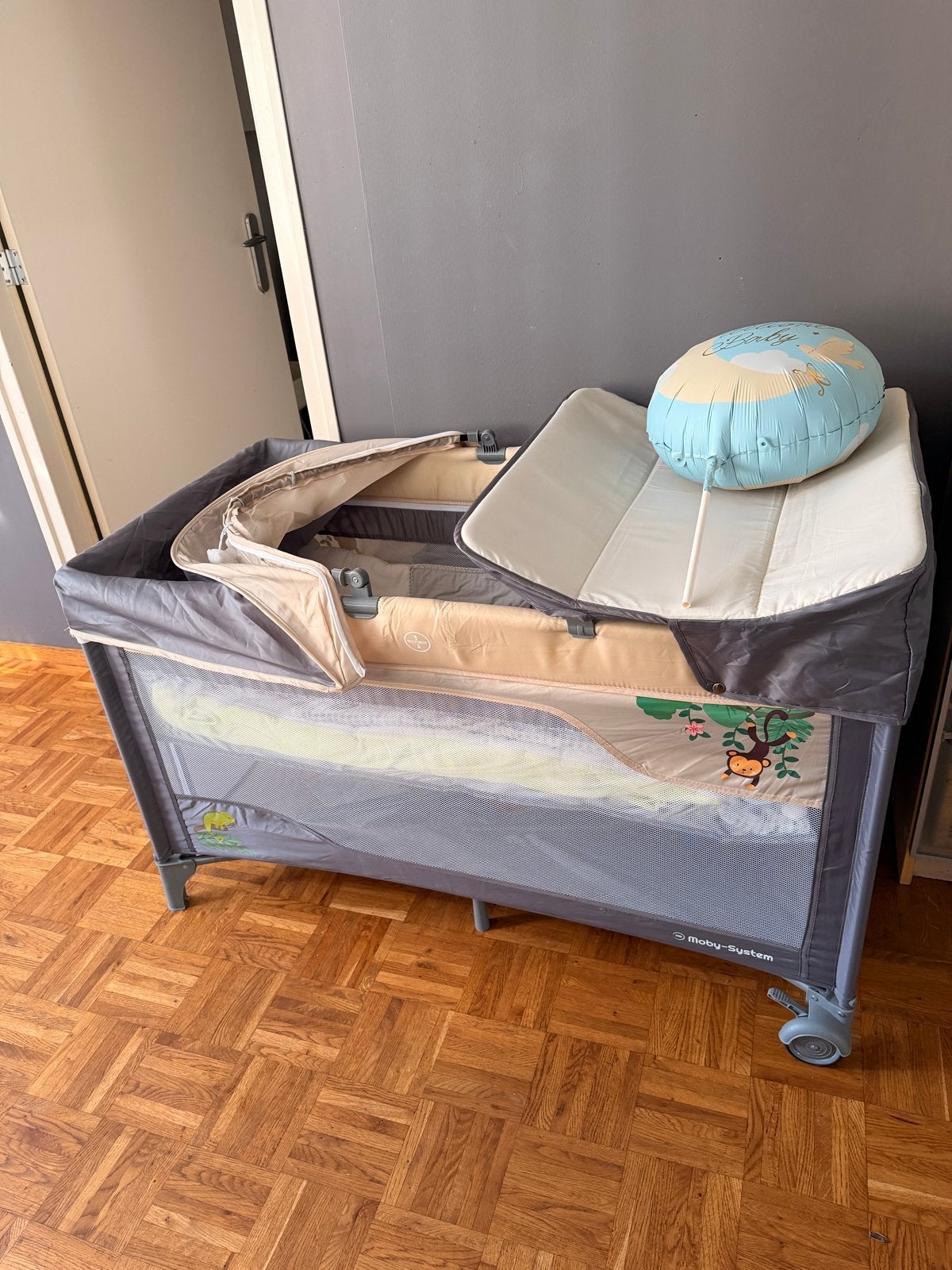 Moby-System Huxley campingbedje / reisbedje – compleet, Ophalen, Zo goed als nieuw, Reisbedje