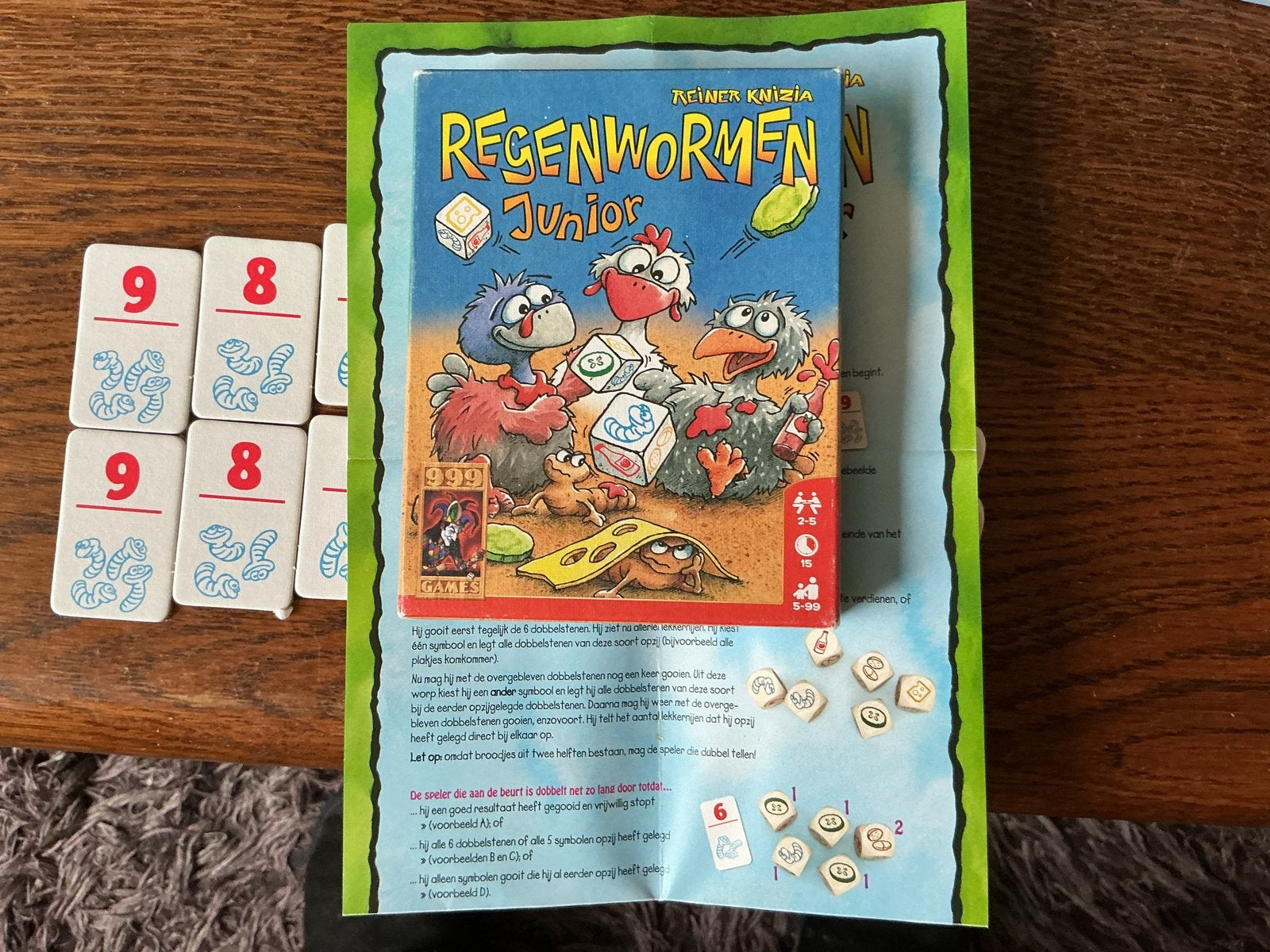 Regenwormen Junior - Leuk dobbelspel voor kinderen, Drie of vier spelers, Ophalen of Verzenden, Gebruikt