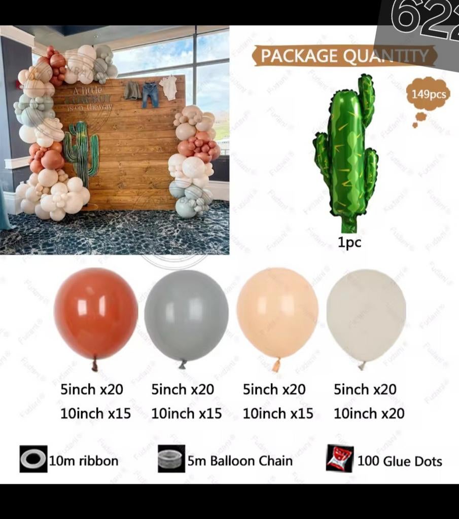 Ballonnenboog set met cactus ballon voor babyshower, Ophalen, Nieuw, Versiering, Verjaardag