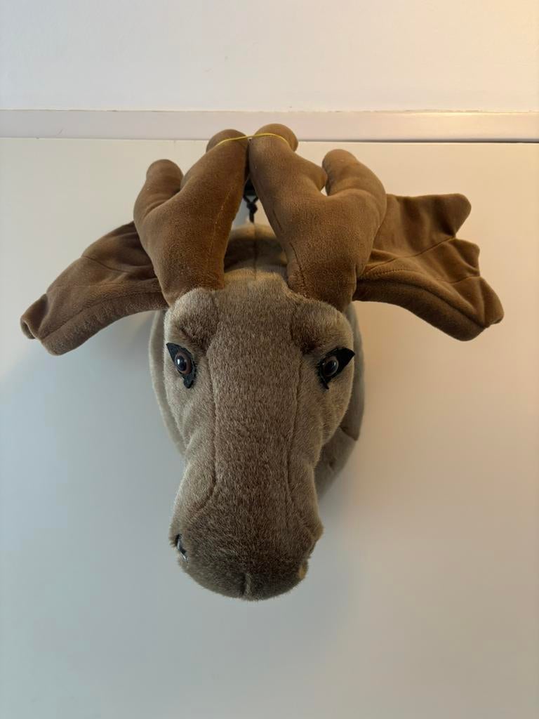 Elandhoofd pluche, Ophalen, Zo goed als nieuw, Wanddecoratie