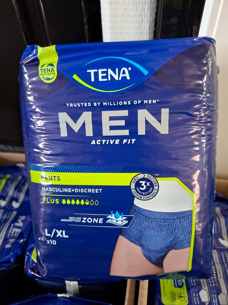 Nieuw :8 pakken TENA incontinentie broekjes man maat L/XL, Ophalen of Verzenden, Nieuw