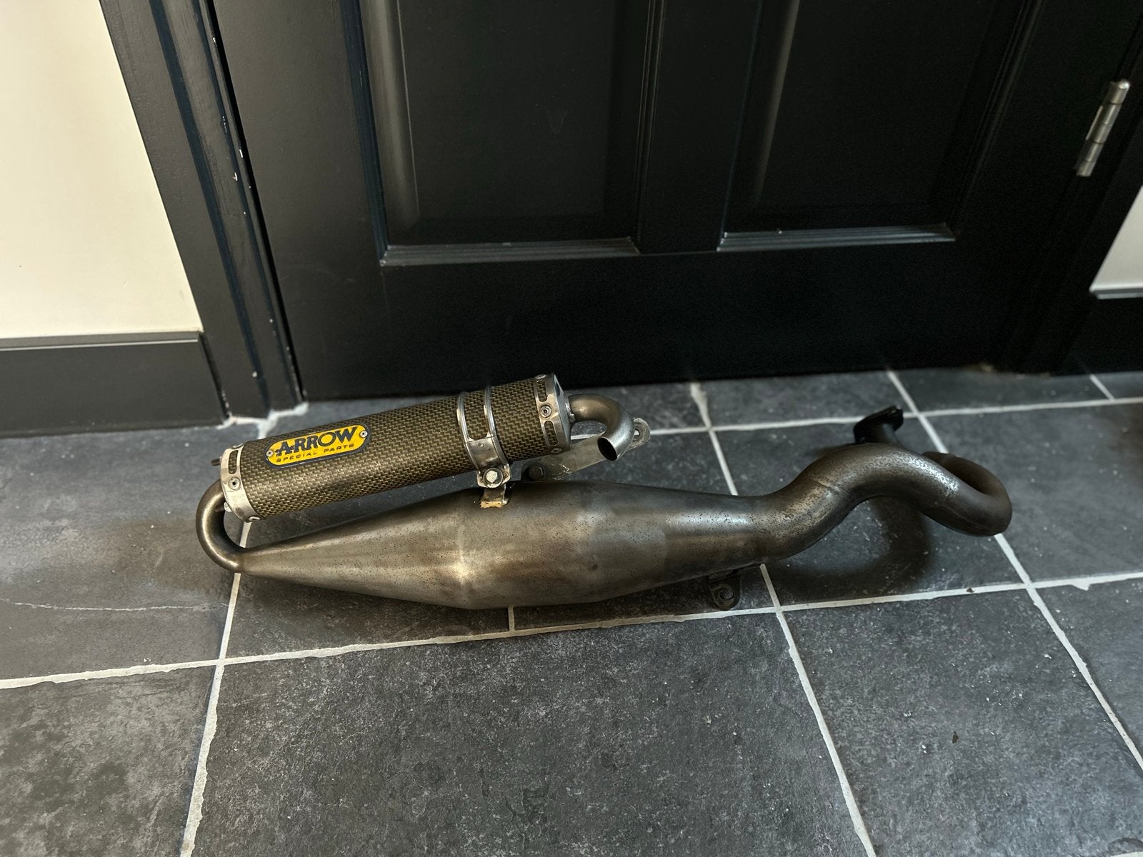 Arrow Terugloop Uitlaat Gilera/Piaggio 125/172/180cc Complee, Ophalen, Gebruikt, Uitlaat