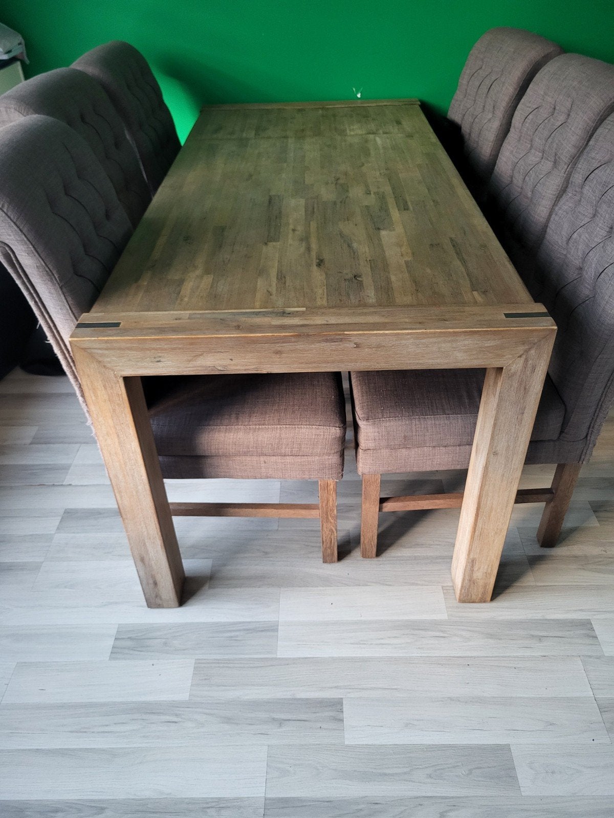 Uitschuifbare eettafel met salon tafel, Huis en Inrichting, Ophalen, Gebruikt, 4 tot 6 stoelen
