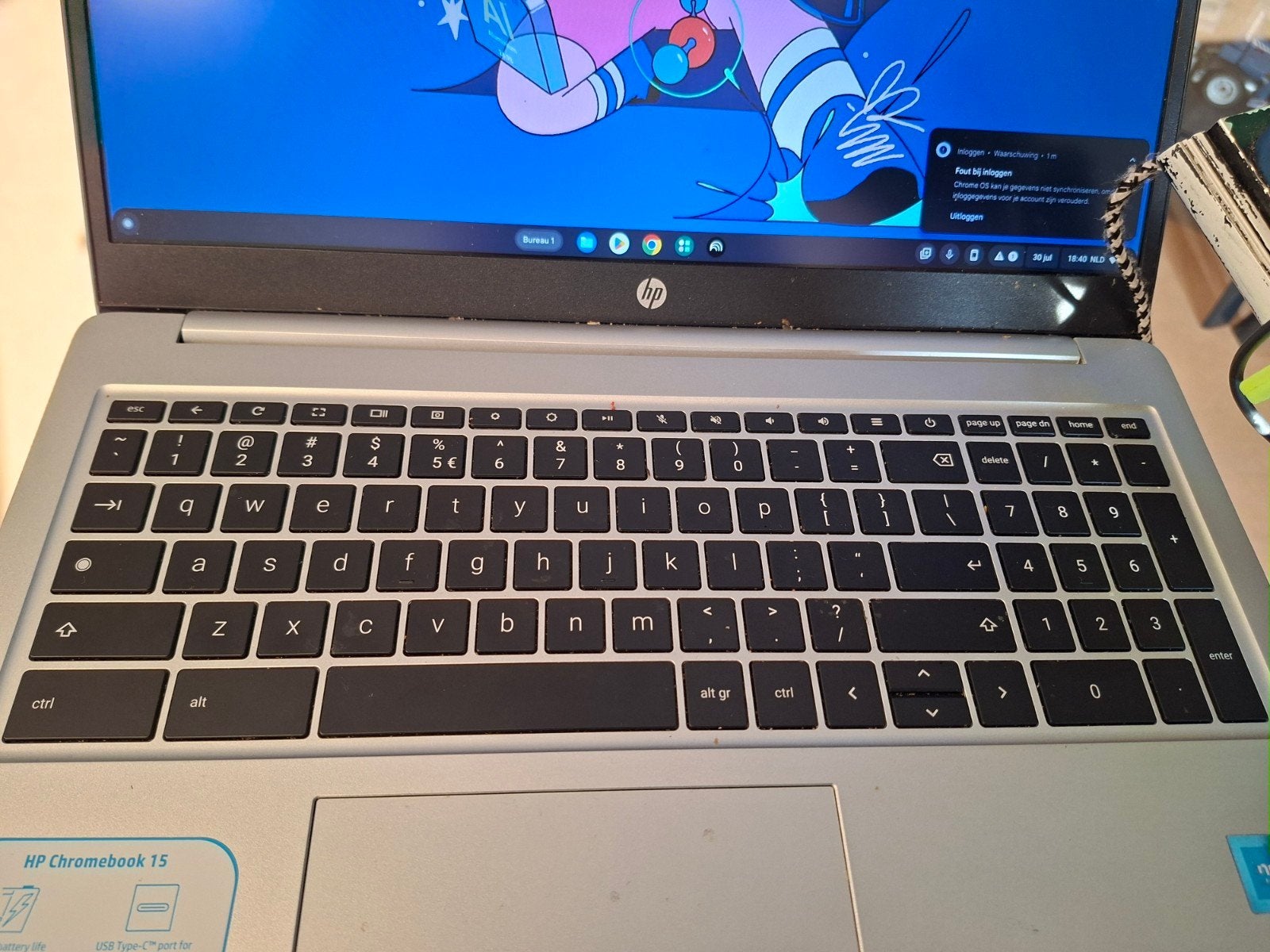 HP Chromebook 15 - Zo goed als nieuw, Computers en Software, Chromebooks, Ophalen, 4 GB of minder, 15 inch, Qwerty