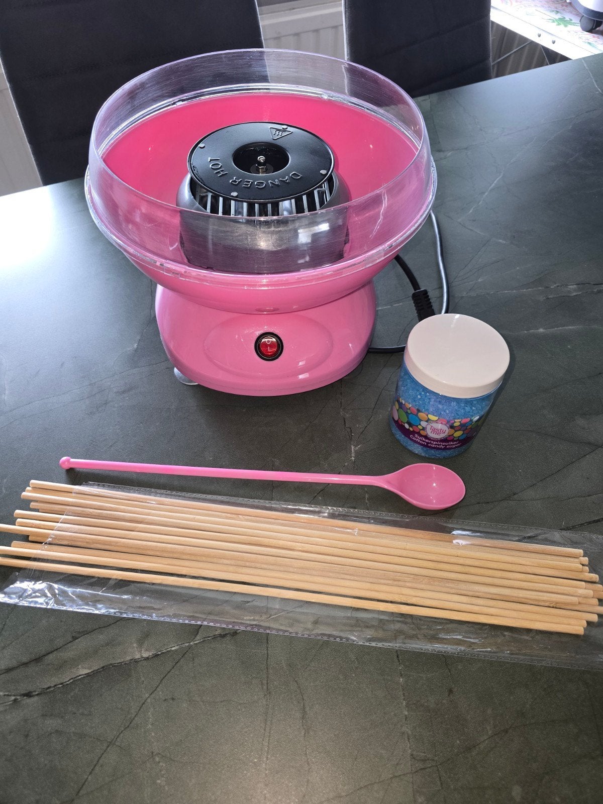 Suikerspin machine met stokjes en suikerspin suiker
Werkt na, Ophalen, Overige