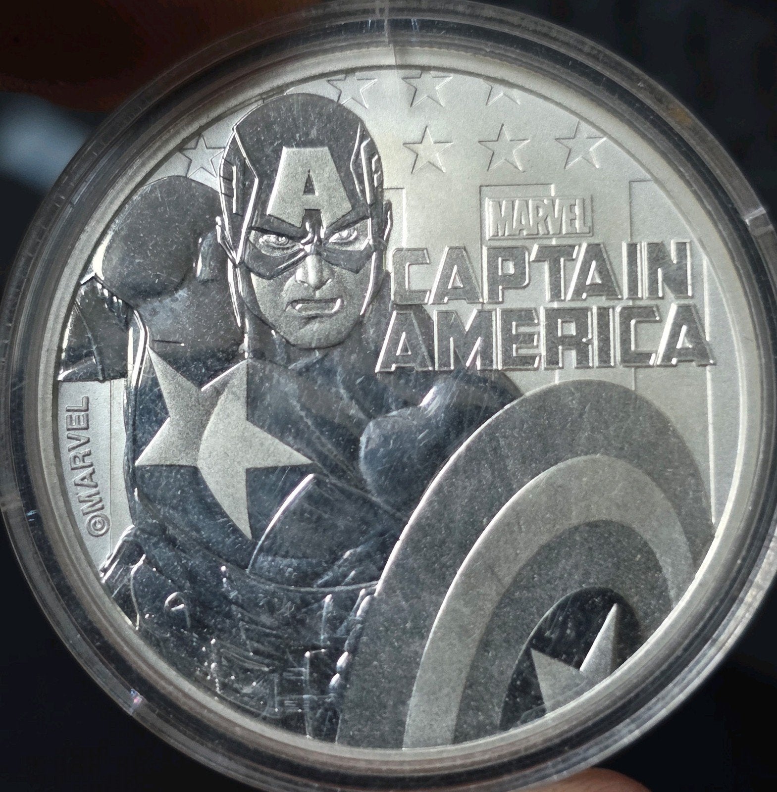 1oz Captain America 2019 Marvel, Postzegels en Munten, Verzenden, Zilver