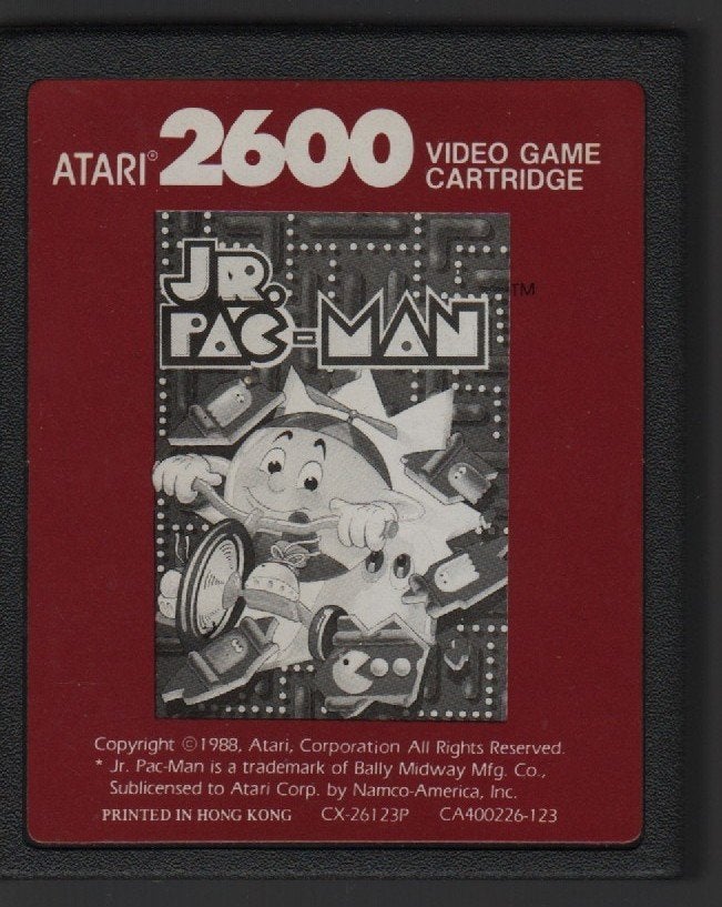 Jr. Pac-Man Atari 2600 Videogame Cartridge, Puzzel en Educatief, Gebruikt, 1 speler, Eén computer
