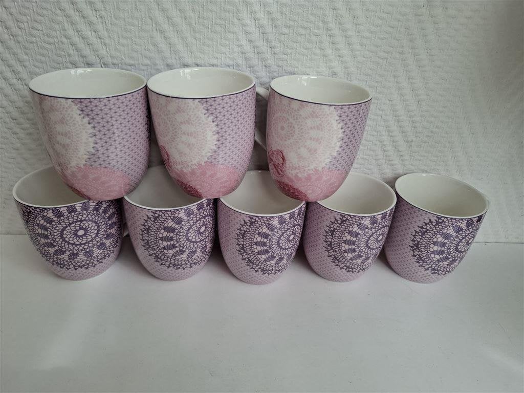 Colorique mokken, 8 stuks, voor Douwe Egberts, Ophalen of Verzenden, Zo goed als nieuw, Bord(en), Overige stijlen