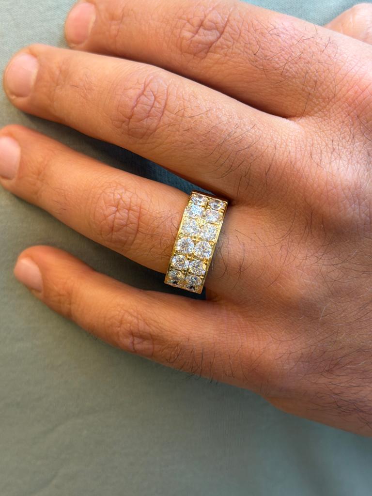 14KT Goud - 10.7 Gram - Herenring - 3.80ct labdiamanten