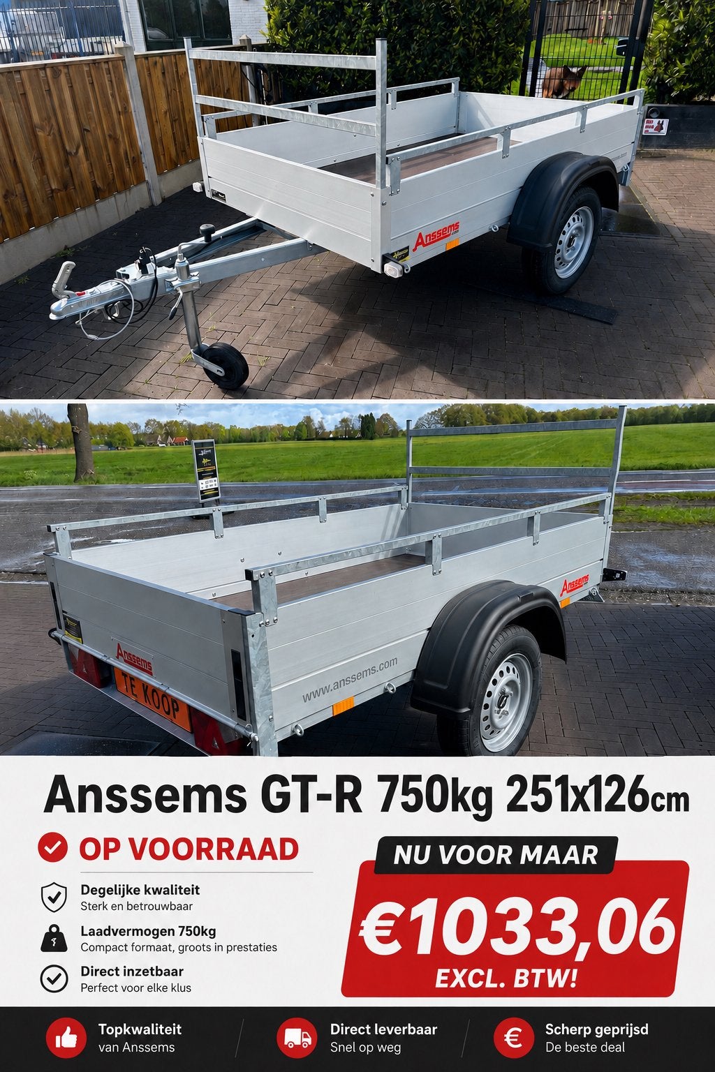 A-merk aanhangers voor NORMALE prijzen !!!, Auto diversen, Aanhangers en Bagagewagens, Ophalen, Nieuw