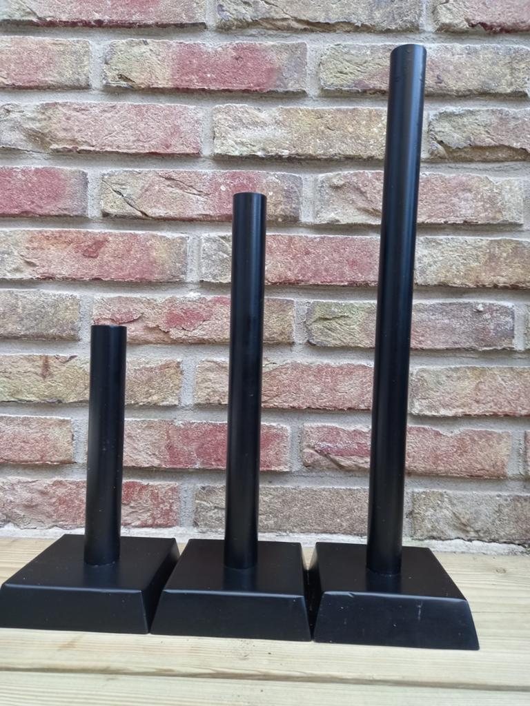 3 x kaarsenstandaard, Huis en Inrichting, Woonaccessoires | Kandelaars en Kaarsen, Ophalen, Metaal, Minder dan 25 cm
