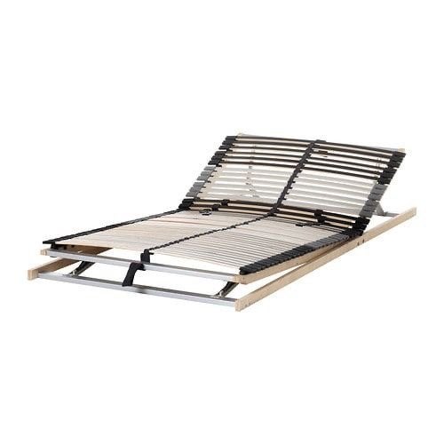 2x IKEA LEIRSUND 90x200 cm - Hoofd- & voeteneind verstelbaar, Ophalen, 90 cm, Eenpersoons, Zo goed als nieuw