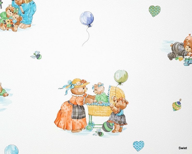 12826 Beren kinderbehang van A.S. Creations swiet, Ophalen of Verzenden, Groen