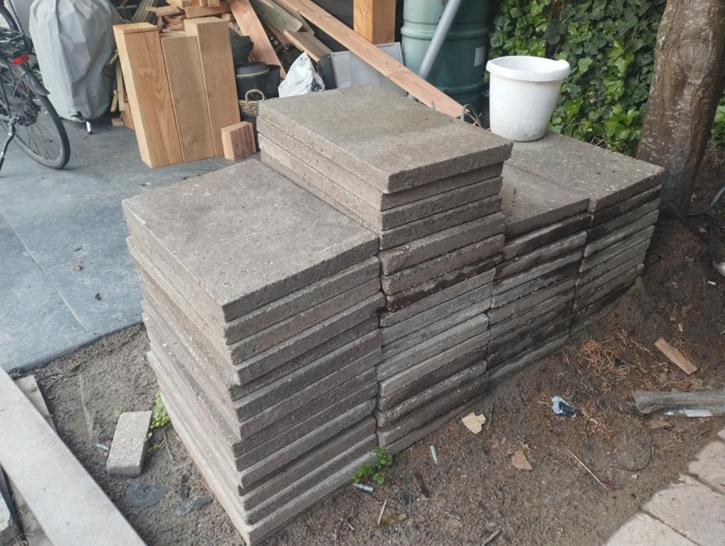 Gratis af te halen, Tuin en Terras, Tegels en Klinkers, Ophalen, Gebruikt, Beton, Terrastegels
