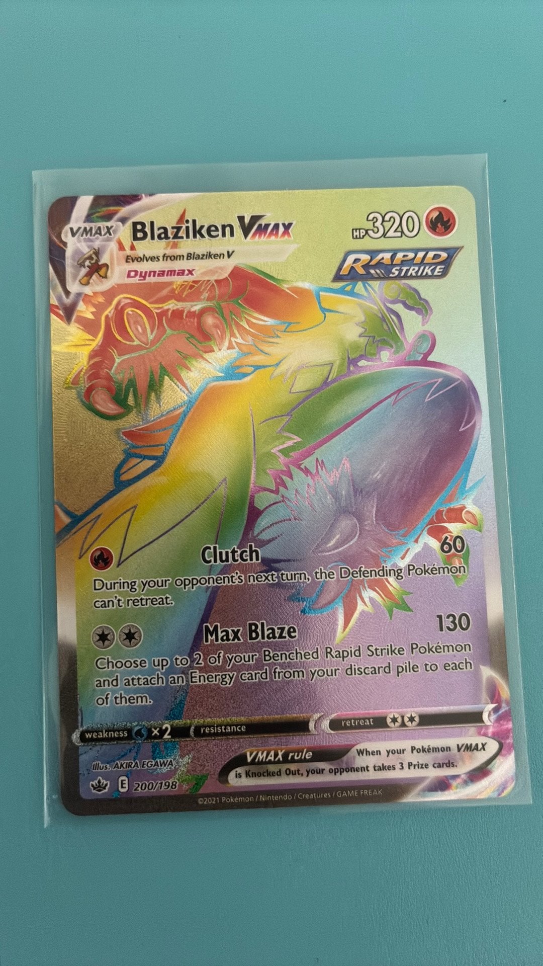 Blaziken Vmax 200 rainbow - Chilling Reign, Ophalen, Zo goed als nieuw