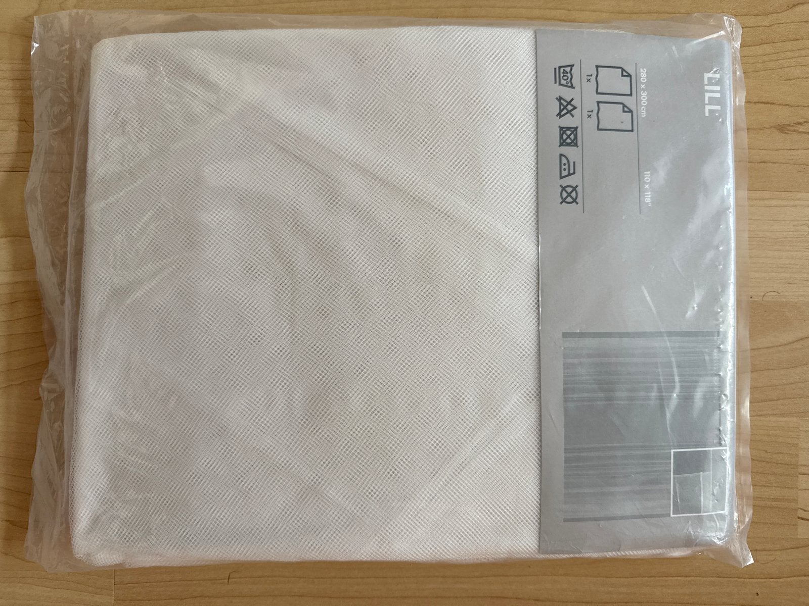 IKEA LILL Vitrage Gordijnen - 2 stuks, 280x300 cm, Ophalen, Vitrage, Wit, Nieuw