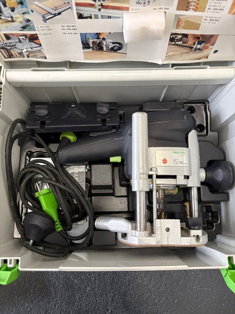Festool bovenfrees OF 1010 EBQ-Plus met frezenset, Ophalen, Overige typen, Zo goed als nieuw, 30 tot 70 mm