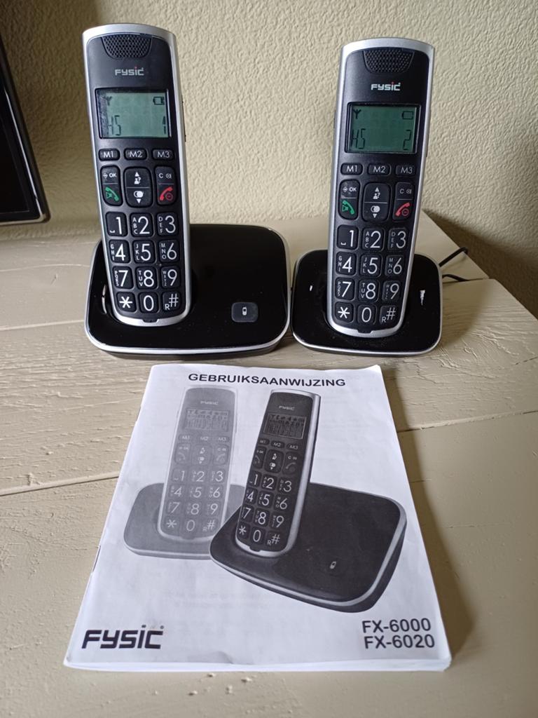 DECT Telefoon senioren / Fysic FX-6000, Ophalen of Verzenden, Gebruikt, 2 handsets