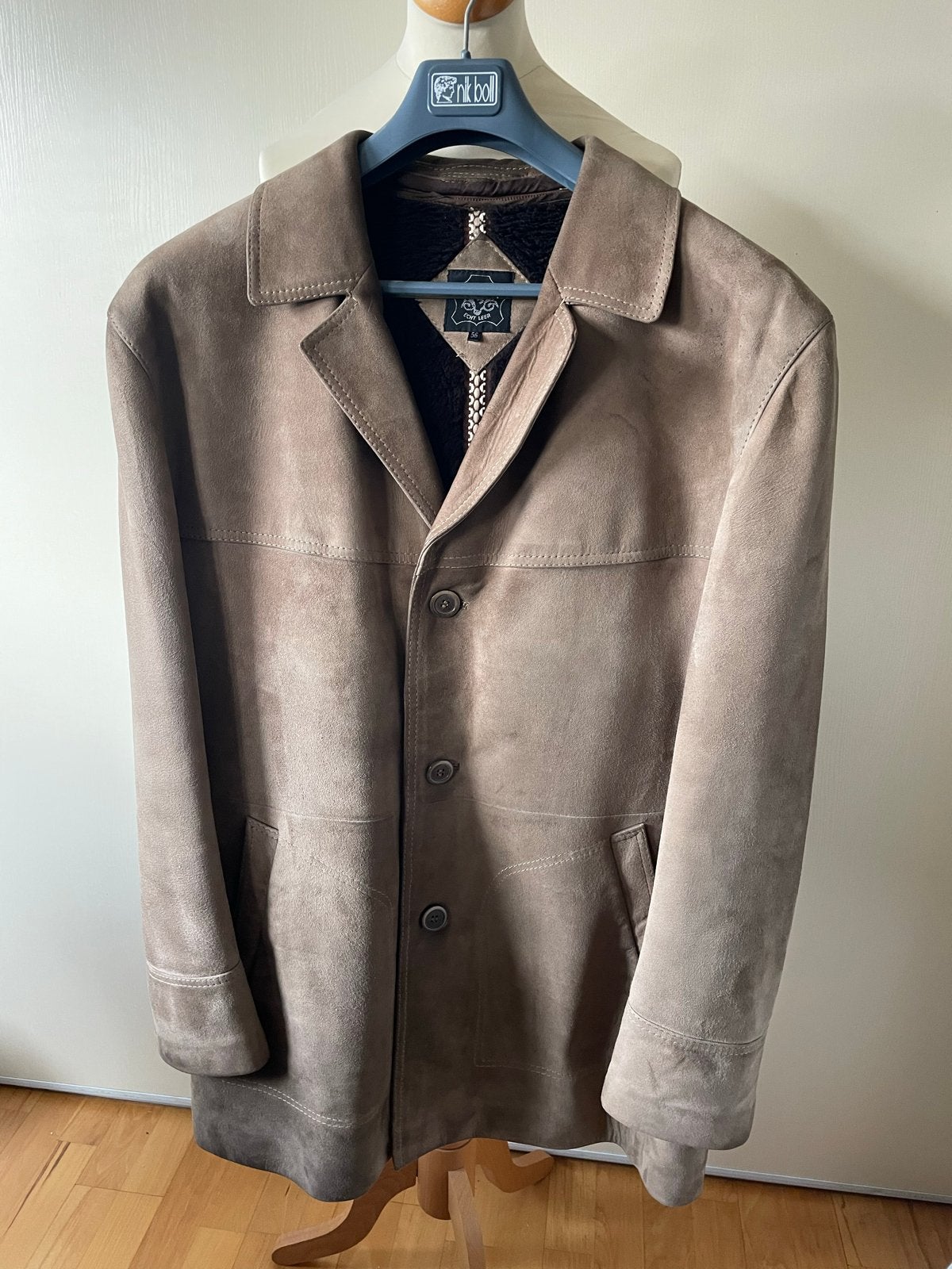 Donar Echt Leer Suède Jas Maat 56, Kleding | Heren, Jassen | Winter, Gedragen, Maat 56/58 (XL), Bruin, Ophalen of Verzenden