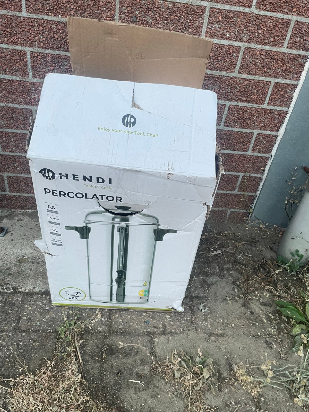 Hendi Percolator RVS 6L, Ophalen, 10 kopjes of meer, Gemalen koffie, Koffiemachine
