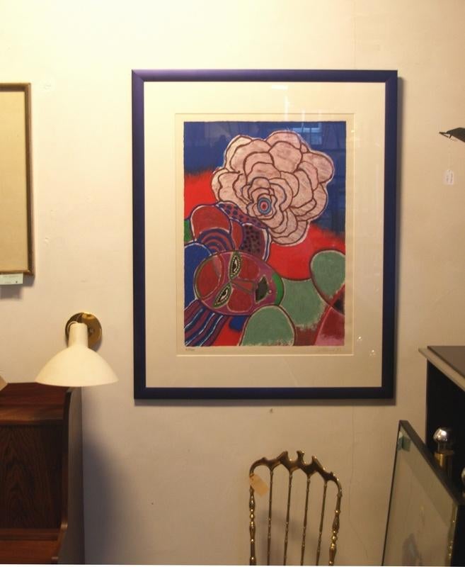 Corneille zeefdruk - Mounira a la fleur - gesigneerd, Ophalen