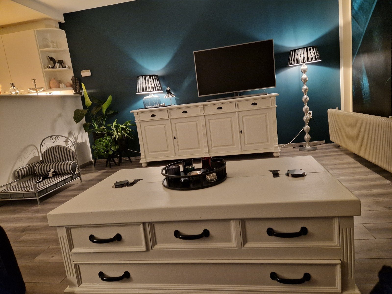 Groot dressoir en salontafel met opbergruimte, Ophalen, Gebruikt, 200 cm of meer, Met lade(s)