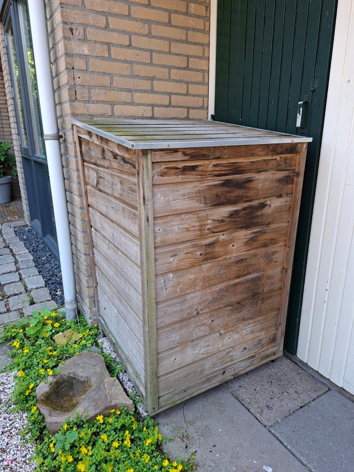 Houten kliko ombouw, Ophalen, Gebruikt, Hout, Containerberging