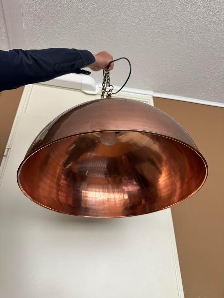 Bronzen hanglamp - 60 cm doorsnee - Zeer mooie staat, Ophalen, Zo goed als nieuw, Metaal, 50 tot 75 cm