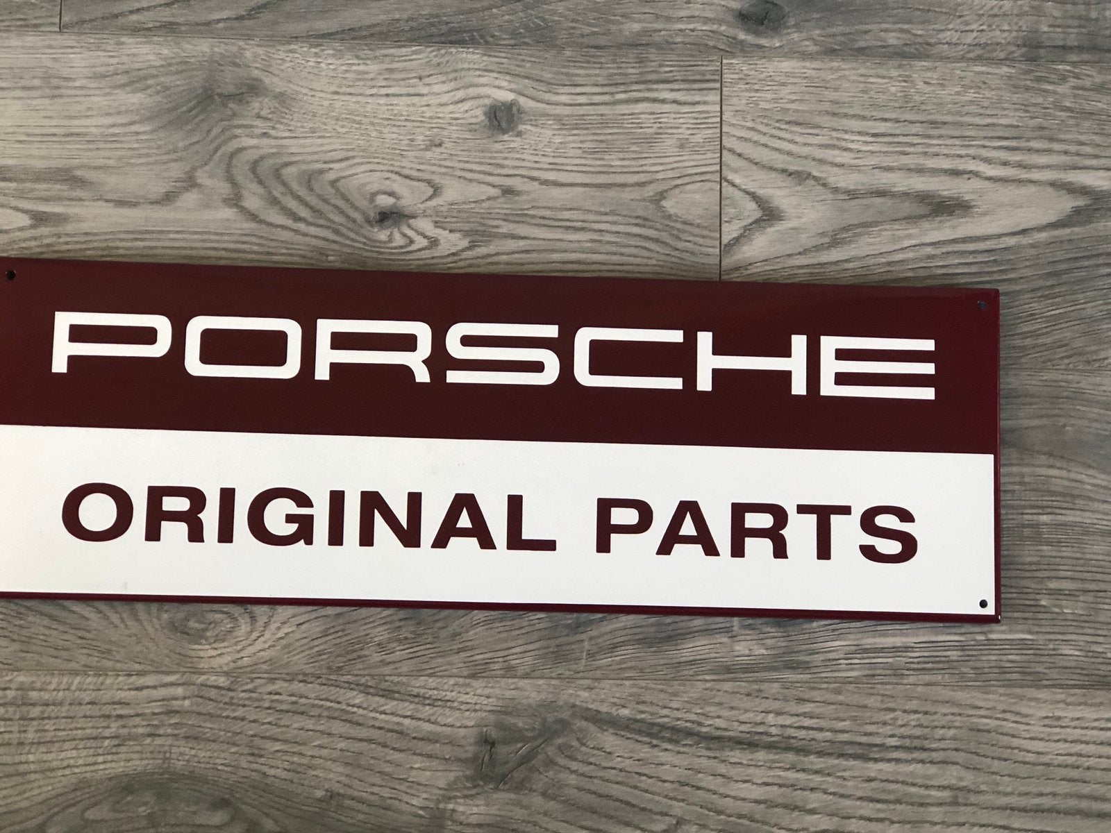 Porsche Original Parts emaille bord engels, Ophalen of Verzenden, Zo goed als nieuw, Reclamebord