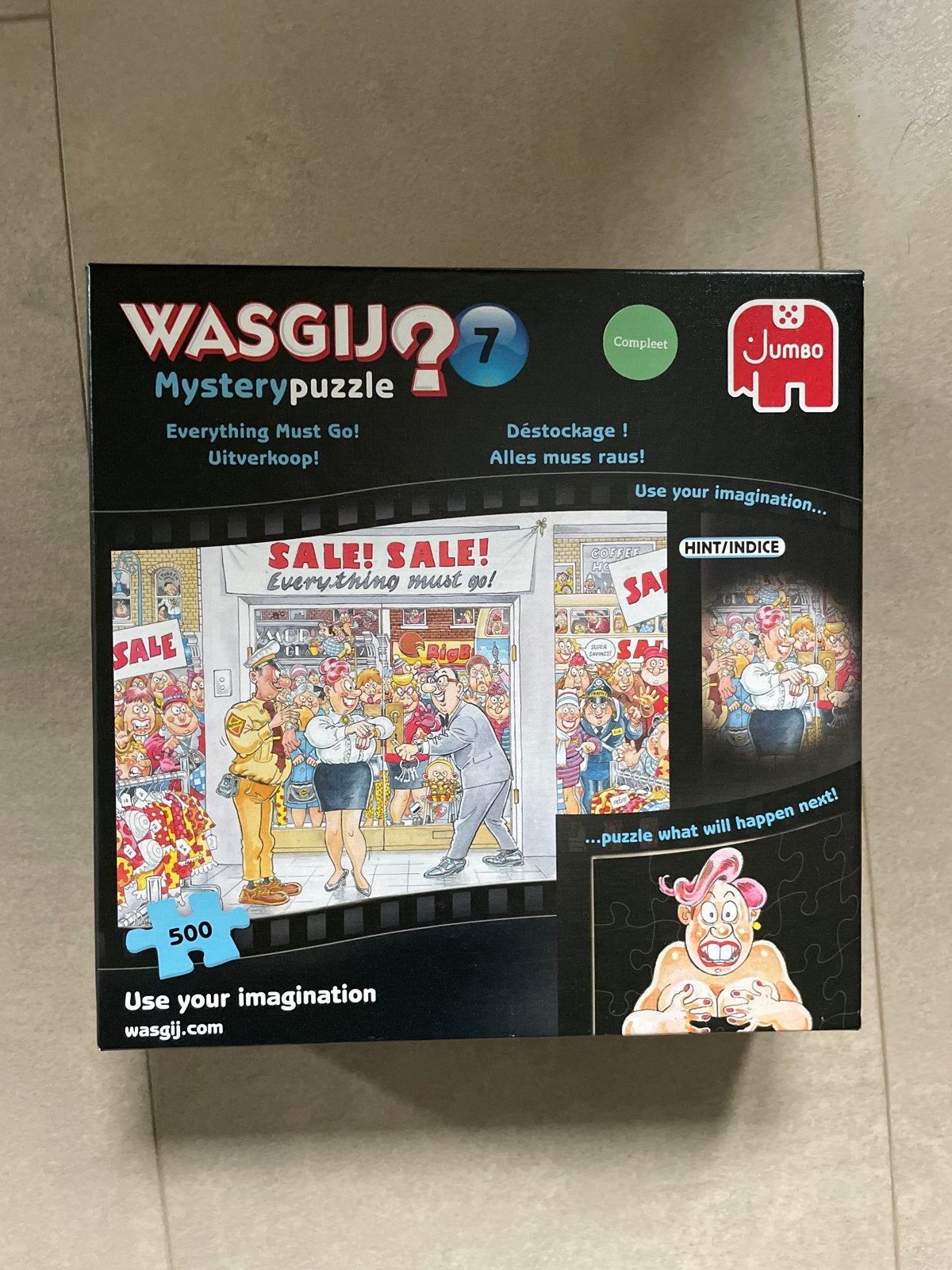 Wasgij Mystery Puzzel 7: Everything Must Go! (500 stukjes), Hobby en Vrije tijd, Denksport en Puzzels, Ophalen of Verzenden, Minder dan 500 stukjes