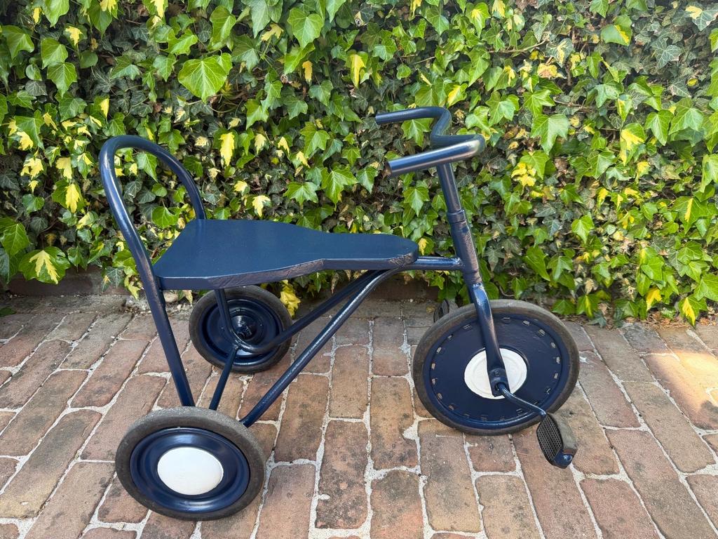 Vintage blauwe driewieler voor kinderen, Ophalen, Gebruikt, Velgrem