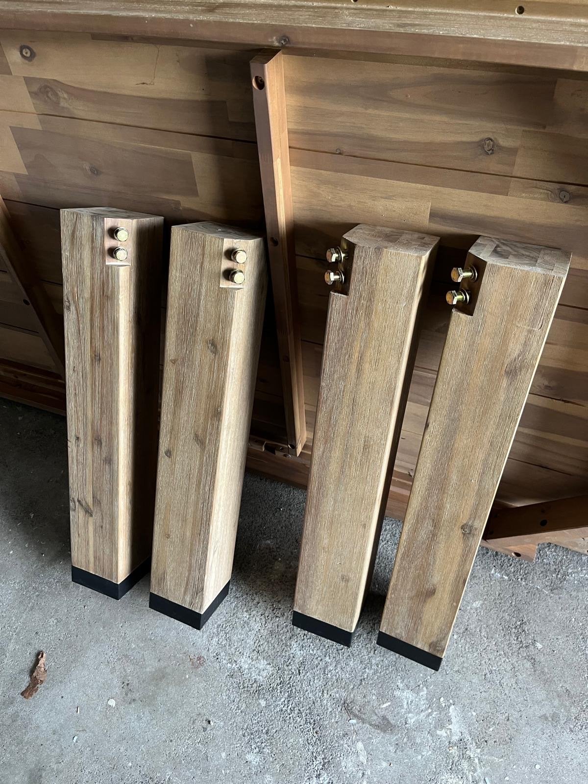 Massief houten tafelblad met poten - Zo goed als nieuw, Ophalen, 50 tot 100 cm, Zo goed als nieuw, Rechthoekig