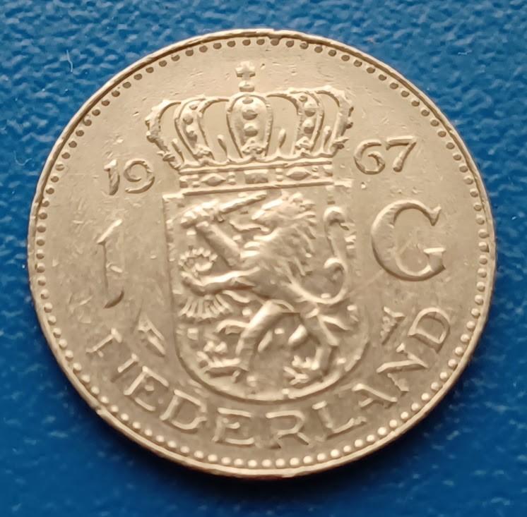 1 gulden 1967 - Juliana  Eerste "nikkelen" gulden, Postzegels en Munten, Munten | Nederland, Verzenden, Koningin Juliana, 1 gulden