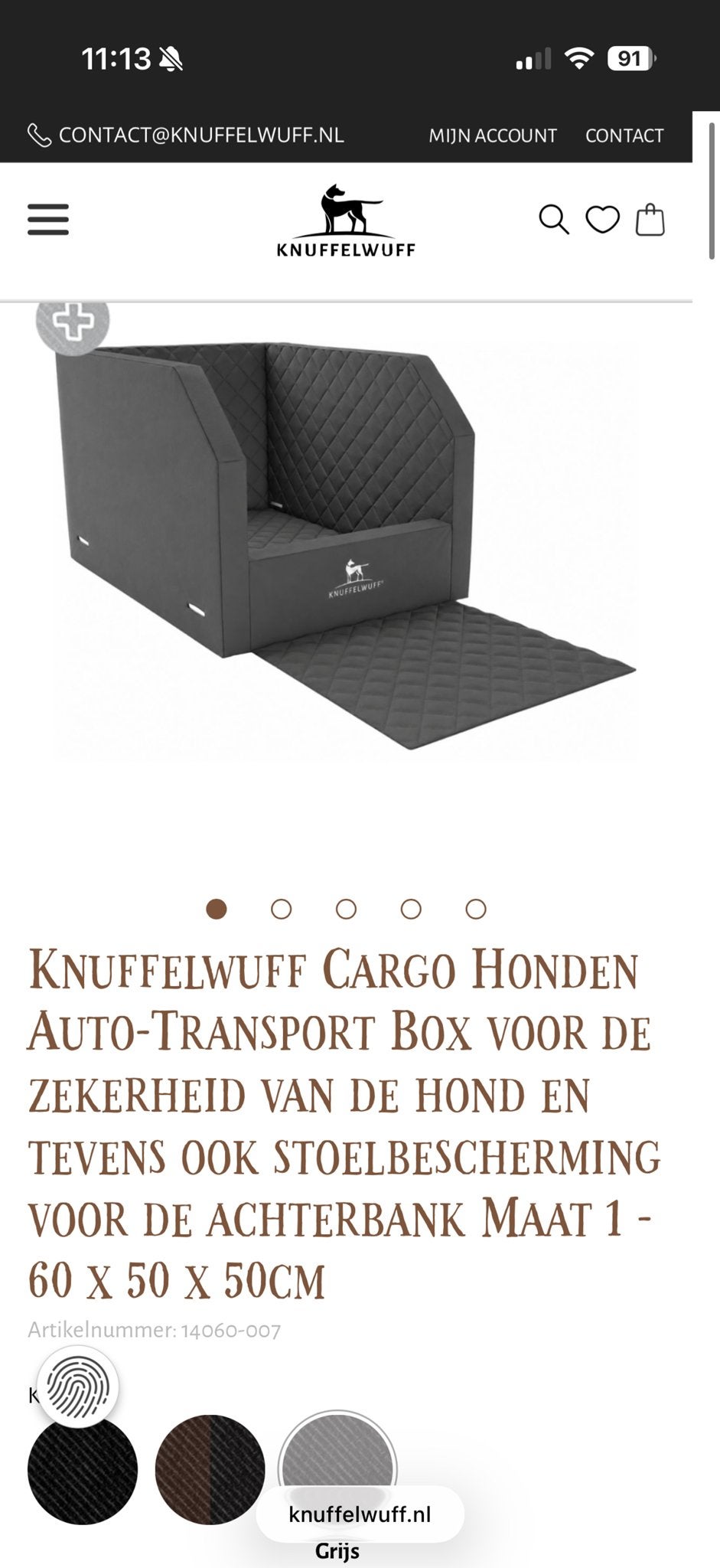 Knuffelwuff auto mand, Dieren en Toebehoren, Verzenden, Zo goed als nieuw