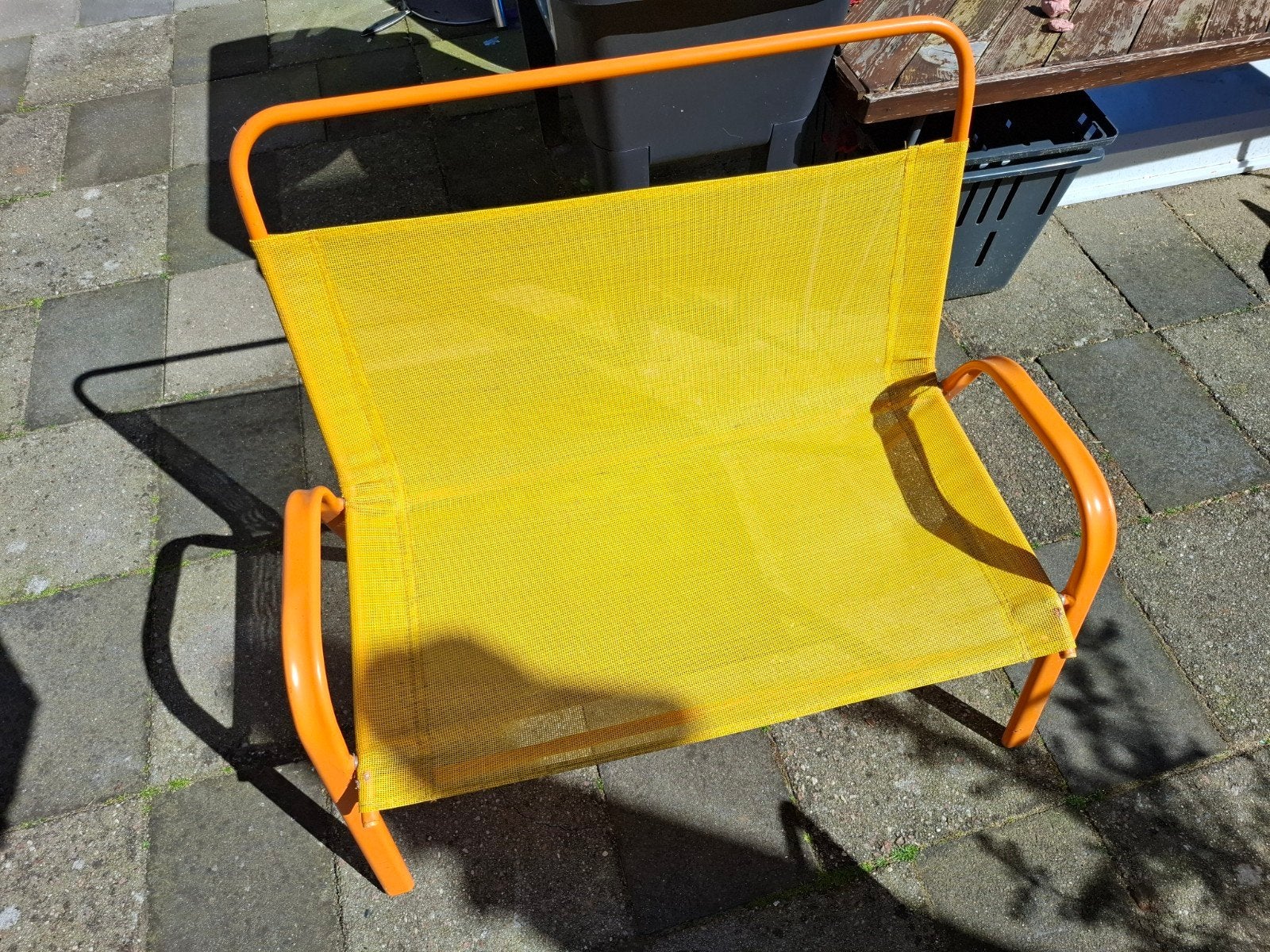 Royal Patio tuinstoel - Geel/Oranje alleen kind, Tuin en Terras, Tuinstoelen, Ophalen, Gebruikt, Metaal