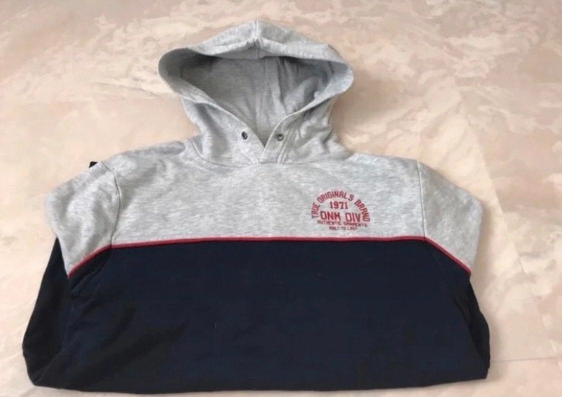C&A Hoodie Grijs/Donkerblauw Maat L, Ophalen, Gedragen