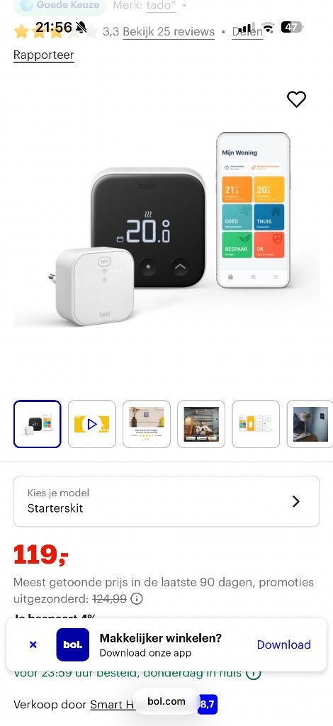 Tado thermostaat en bridge, Ophalen, Nieuw