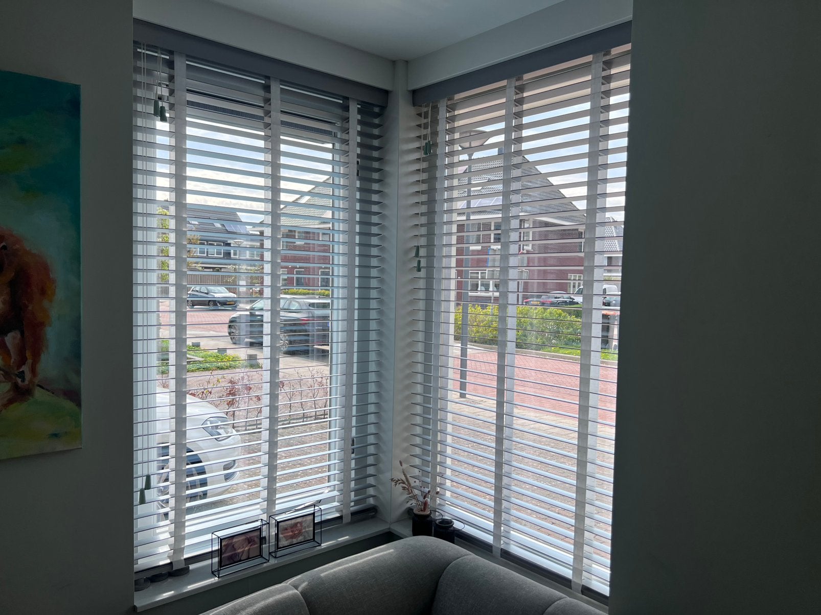 Prachtige houten jaloezieën 50 mm (diverse maten), Jaloezie, Wit, Ophalen of Verzenden, Zo goed als nieuw