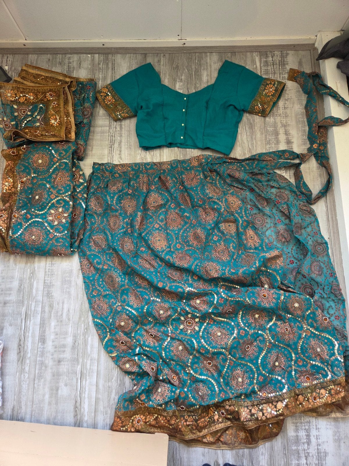 Indiase feestkleding dames M, Kleding | Dames, Ophalen of Verzenden, Groen, Overige typen