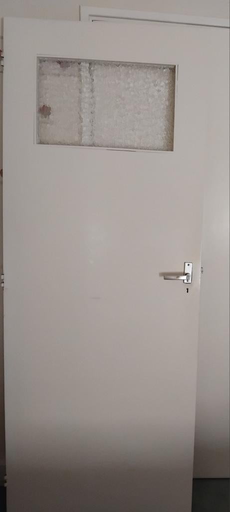 3 jaren 60 stompe stevig slaapkamerdeuren met geribbeld glas, Doe-het-zelf en Verbouw, Deuren en Horren, Ophalen, Gebruikt, Minder dan 80 cm