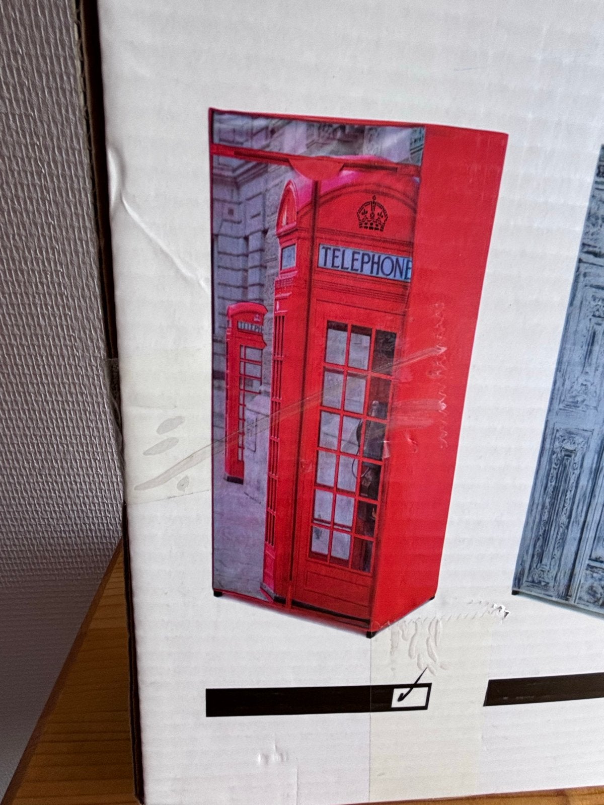 Garderobekast van stof - London Telefooncel design, Overige materialen, Nieuw, 150 tot 200 cm, 25 tot 50 cm
