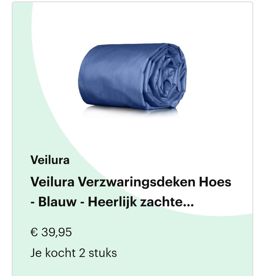 Veilura Verzwaringsdeken Hoes - Katoen Blauw (150x200 cm), Ophalen of Verzenden, Eenpersoons, Blauw, Deken of Dekbed