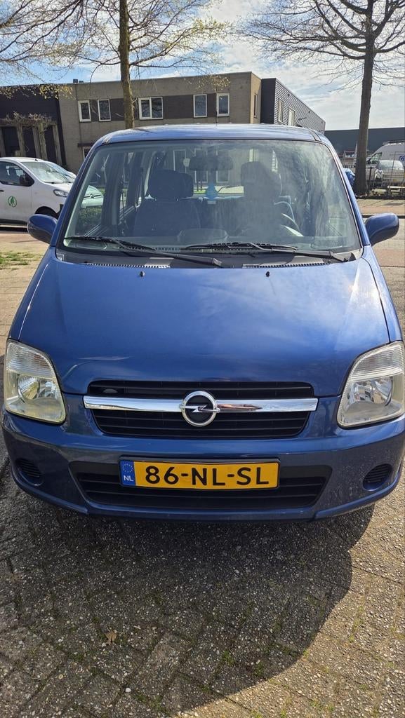 Opel Agila 1.2 (2003)  – Lage KM!, Voorwielaandrijving, 40 €/maand, Blauw, Origineel Nederlands