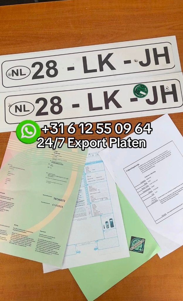EXPORT KENTEKENS & 14D Verzekering + CoC documenten, Personenauto