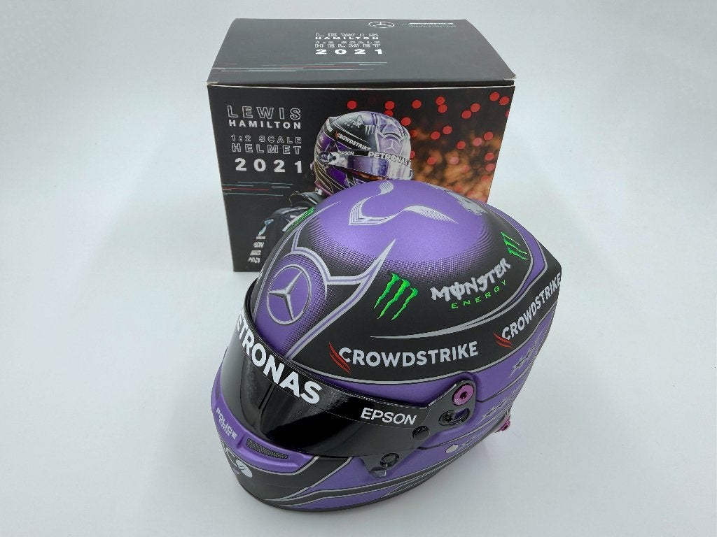 1/2 casque helmet F1 Hamilton 2021 Mercedes, Ophalen of Verzenden, Zo goed als nieuw, Formule 1