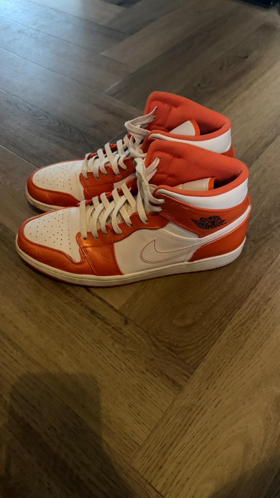 Jordan 1 Orange metalic maat 47, Ophalen of Verzenden, Gedragen, Overige kleuren, Sneakers of Gympen