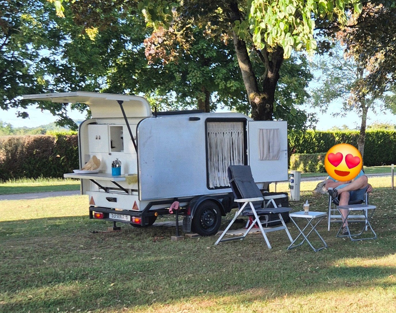 Unieke zelfgemaakte mini-caravan inclusief Obelink voortent, Overige merken, Overige typen, Tot en met 2, Particulier